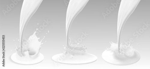 Milk splashes, drops and blots.