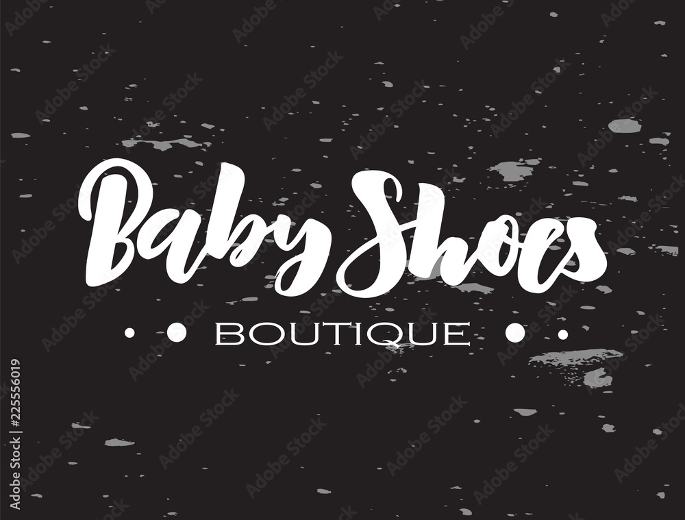 Hand lettering Baby Shoes boutique on chalkboard. Modern Calligraphy