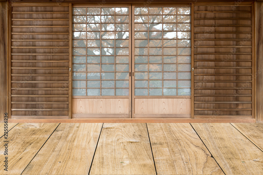 japanese style sliding door in traditional house. japanese style sliding door in traditional house.