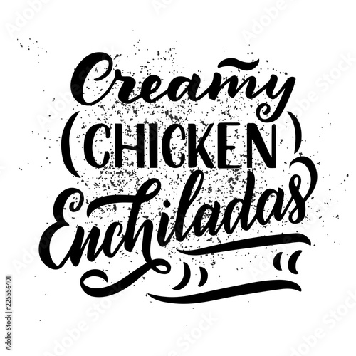 Mexican Menu lettering with traditional food names Guacamole, Enchilada, Tacos, Nachos and more. Vector vintage illustration on background