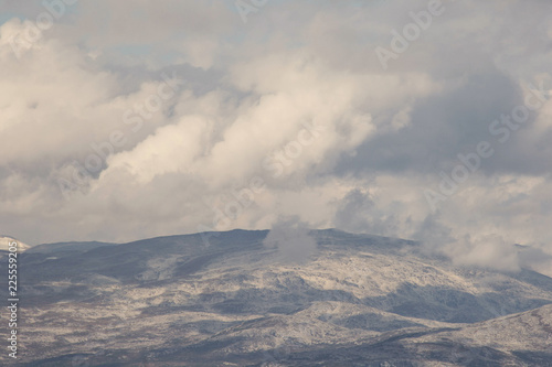 high Cloudy mountain tops close-up landscape view © annebel146