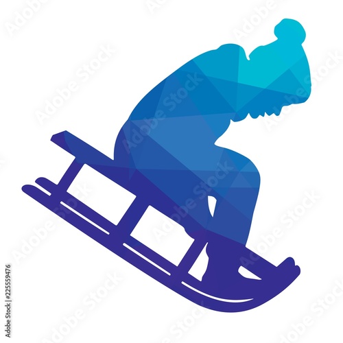 illustration of a kid riding a sleigh
