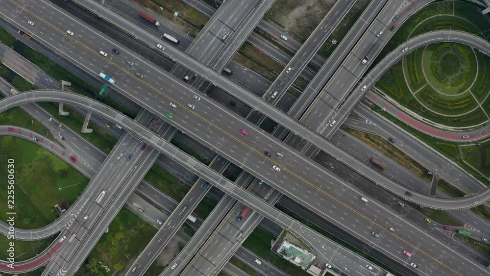 Bangkok Expressway top view, Top view over the highway,expressway and motorway. Aerial view interchange of a Thailand Bangkok city, Shot from 4K HD drone. Bangkok Expressway top view, Top view over the highway,expressway and motorway. Aerial view interchange of a Thailand Bangkok city, Shot from 4K HD drone.