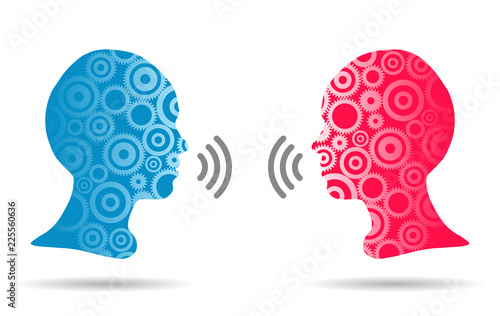 Silhouettes of girls, communication or argument