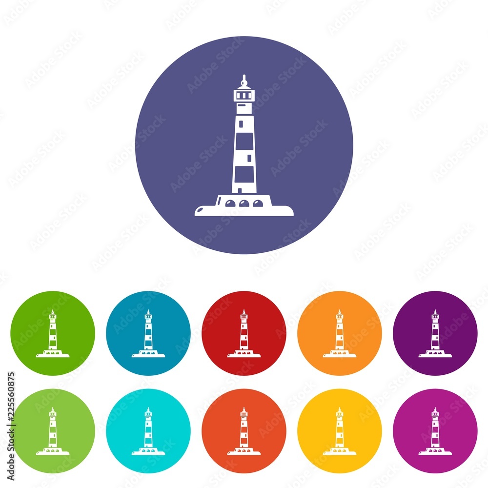 Ocean lighthouse icon. Simple illustration of ocean lighthouse vector icon for web Ocean lighthouse icon. Simple illustration of ocean lighthouse vector icon for web