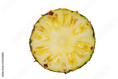 Half section pineapple isolated on white background