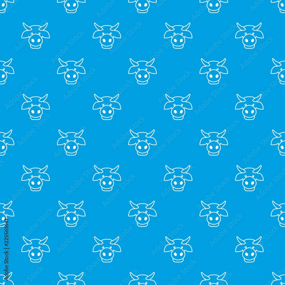 Cow head pattern vector seamless blue repeat for any use Cow head pattern vector seamless blue repeat for any use