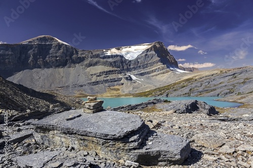 Caldron Lake and Snowcapped Mistaya Mountain Peak, Banff National Park Canadian Rockies photo