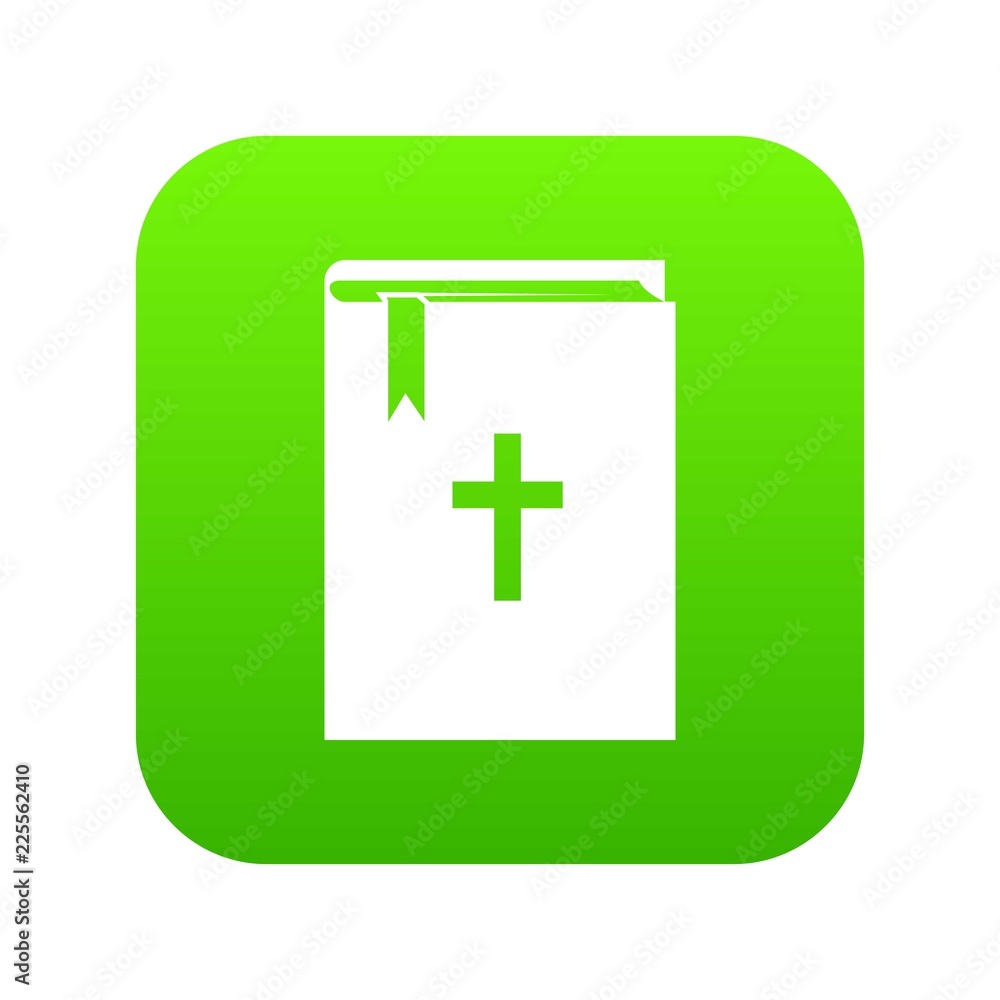 Bible icon digital green for any design isolated on white vector illustration Bible icon digital green for any design isolated on white vector illustration