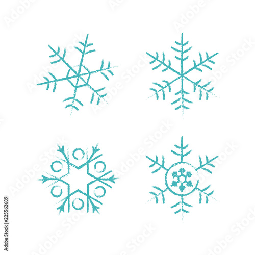 Snowflake vector icon background set white color. Winter blue christmas snow flake crystal element. Weather illustration ice collection. Xmas frost flat isolated silhouette symbol