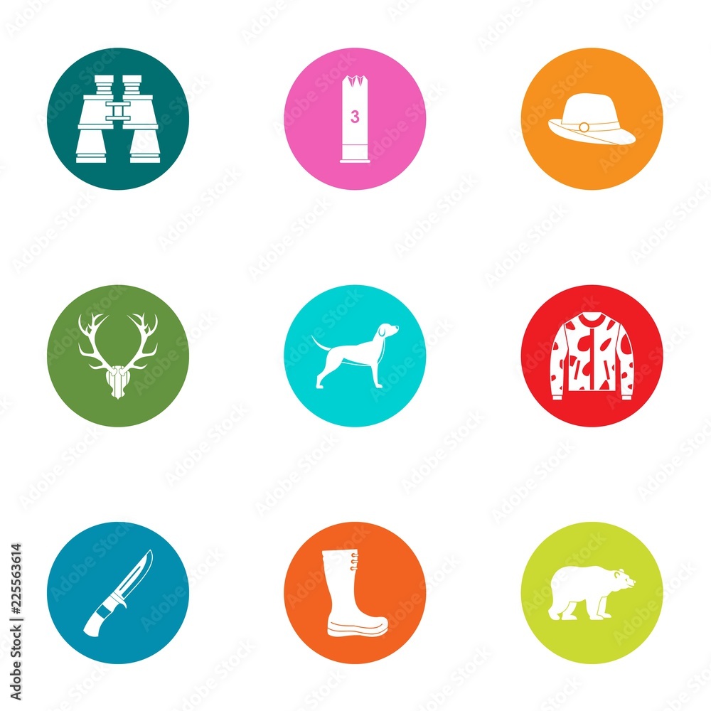 Trekking icons set. Flat set of 9 trekking vector icons for web isolated on white background Trekking icons set. Flat set of 9 trekking vector icons for web isolated on white background