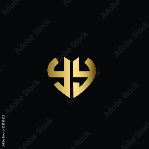 Free Download Heart Shaped Initial Letters Y Y or YY Romantic Logo Design - GFXLoad
