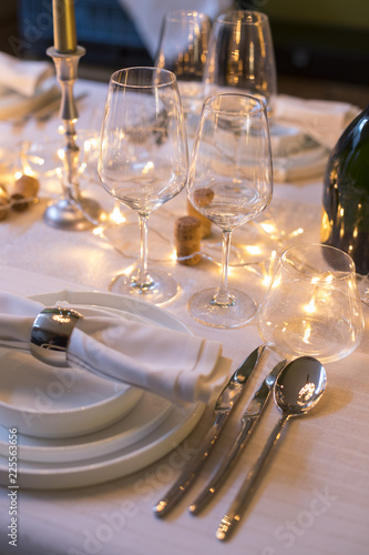 Christmas decorated table