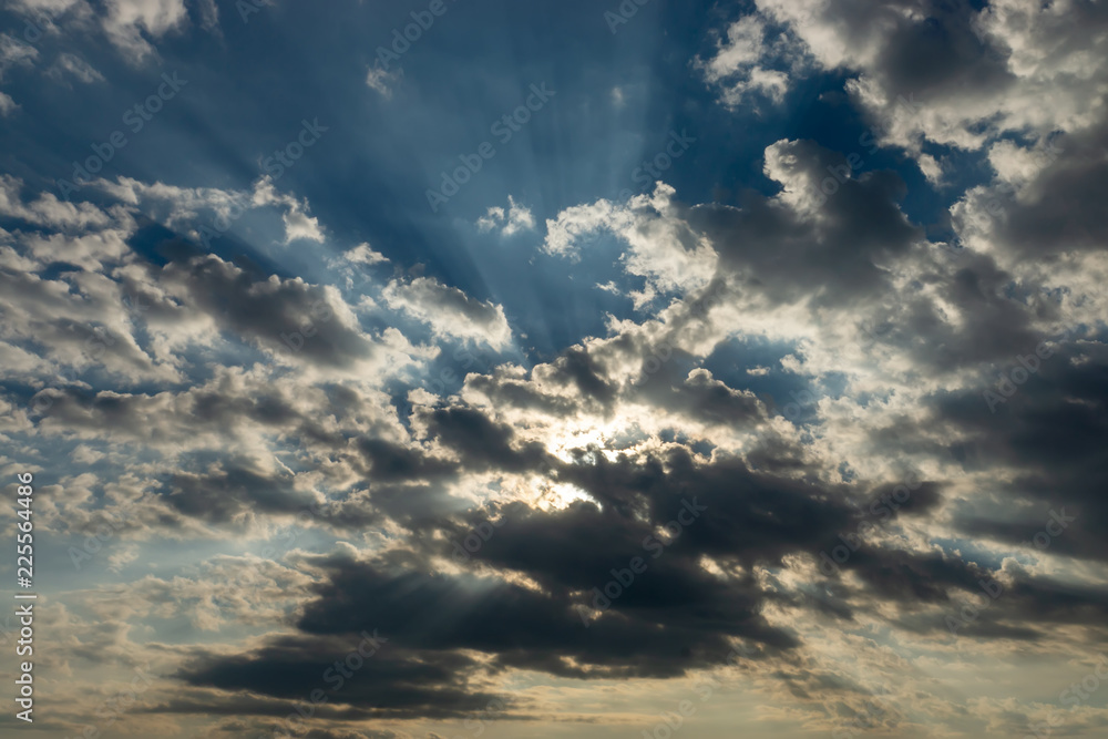 Fototapeta premium Cloudscape with sunlight.