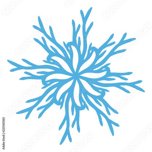 Snowflakes icon. Sticker design. Christmas Print illustration.