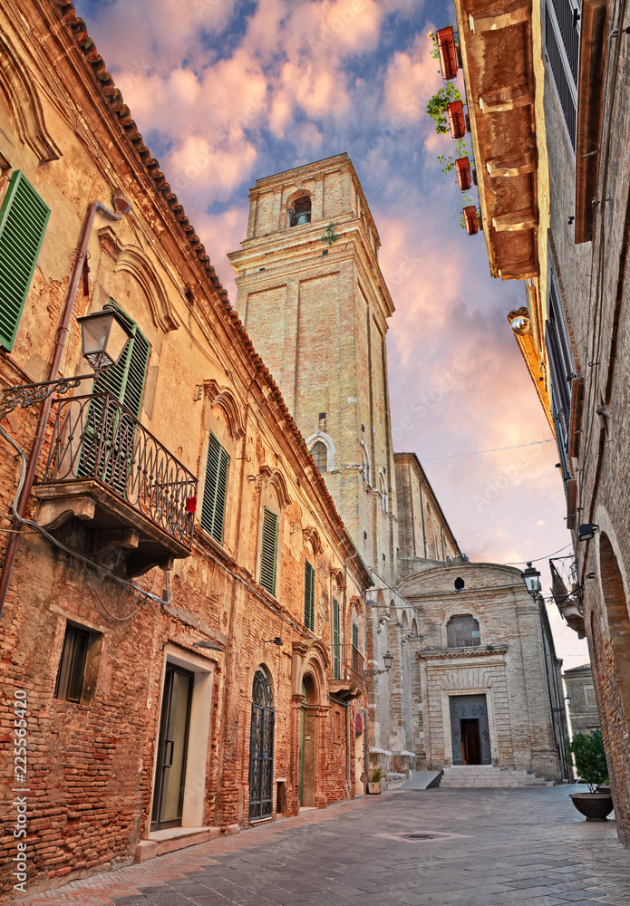 Vasto, Abruzzo, Italy: ancient street with the medieval church of Santa Maria Maggiore