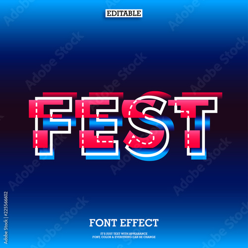 font effect with glitch effect for modern fest design 