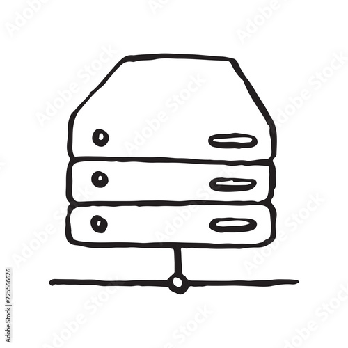 Database storage doodle icon