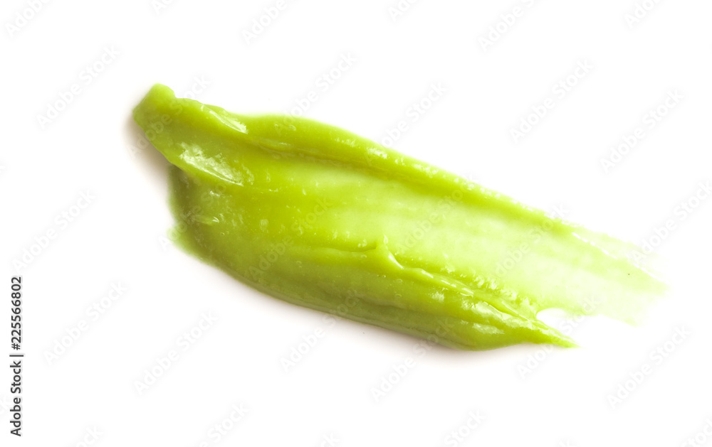 Green wasabi sauce isolated on white background,top view Green wasabi sauce isolated on white background,top view