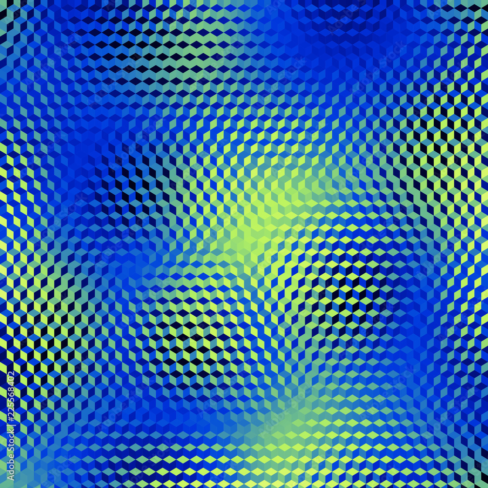 Blurred background. Geometric abstract pattern in low poly style. Effect of a glass. Small cubes. Vector image. Blurred background. Geometric abstract pattern in low poly style. Effect of a glass. Small cubes. Vector image.