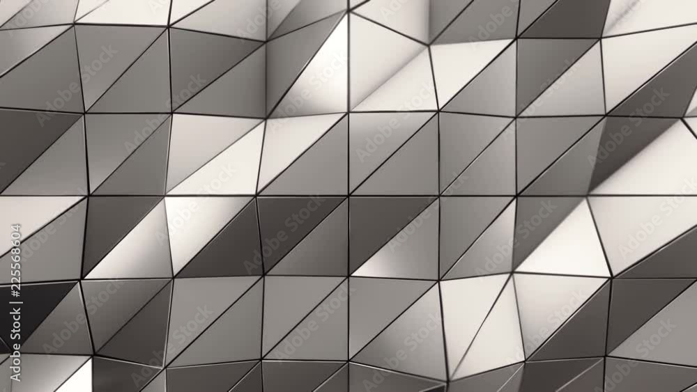 Abstract background with animation of waving smooth polygonal surface from glass, chrome or plastic. Good technological backdrop. Animation of seamless loop. Abstract background with animation of waving smooth polygonal surface from glass, chrome or plastic. Good technological backdrop. Animation of seamless loop.