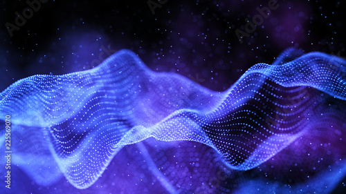 Data technology abstract futuristic illustration. Abstract technology background. Network connection. Big data visualization. 4k rendering.