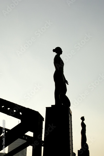 Sculpture Hamburg women building architecture city hafencity art