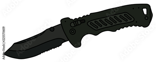 The black tactical clasp knife