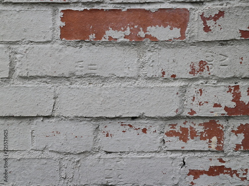 peeling brick wall close up