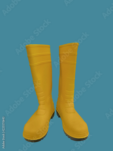 Yellow rubber boots.