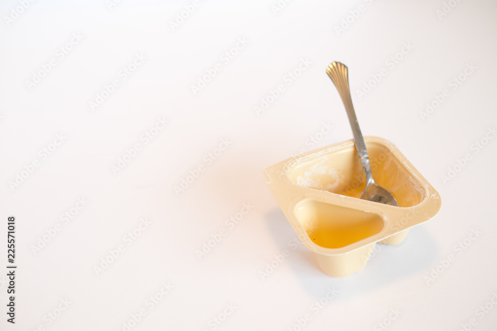 Empty yogurt container Empty yogurt container