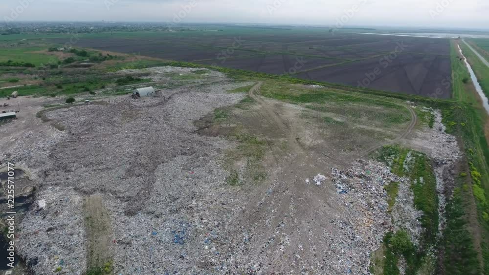garbage dump with heap of rubbish. Landfill of garbage outside the village. garbage dump with heap of rubbish. Landfill of garbage outside the village.