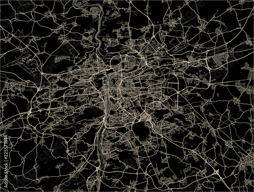 Tablou canvas map of the city of Prague, Czech Republic