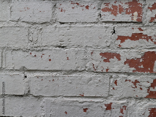 peeling brick wall close up