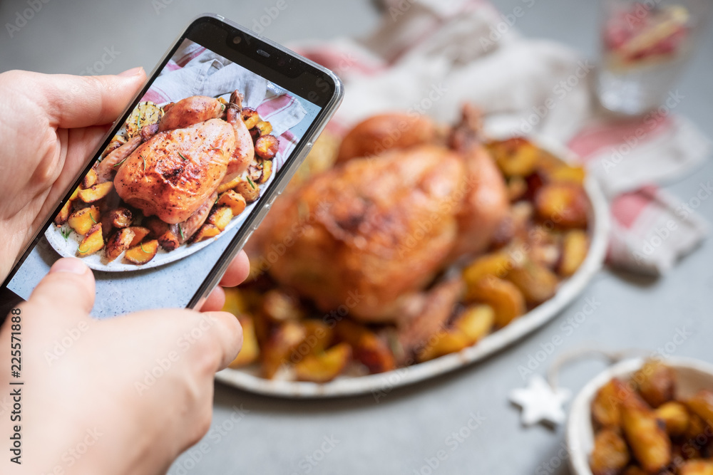 Whole roasted chicken with potato Whole roasted chicken with potato