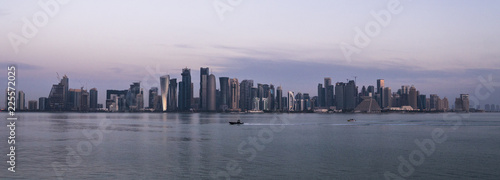 Morning Twilight Doha Skyline View. Qatar  Middle East