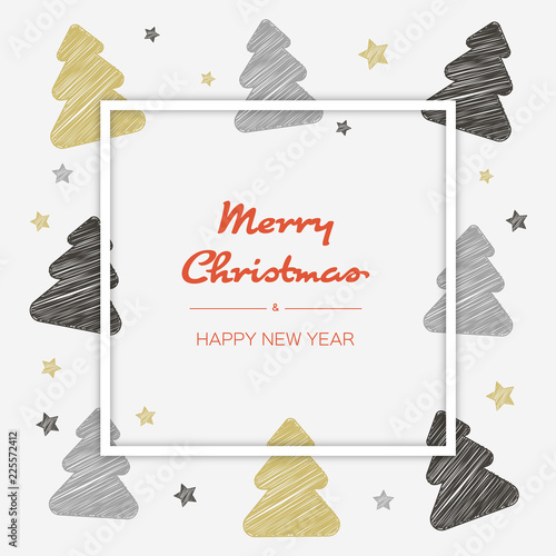 Weihnachtskarte mit Weihnachtsbäumen