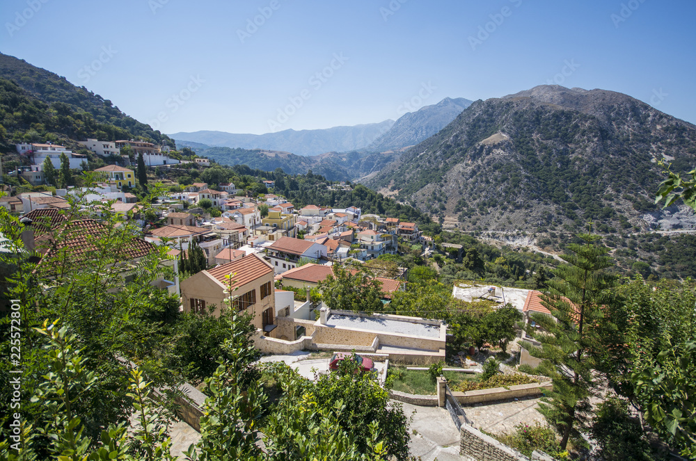 Small town in the mountains of Crete, Greece