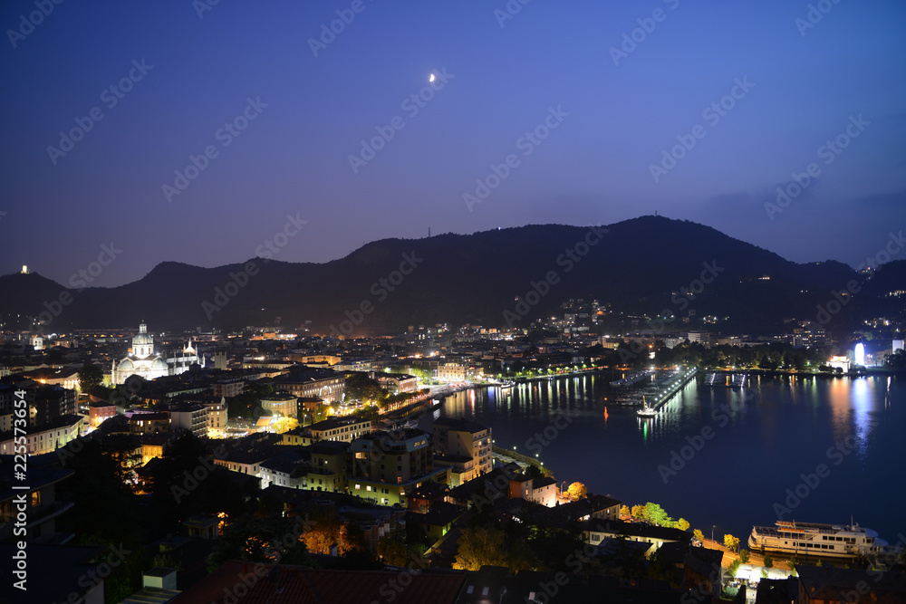 Lake Como at night