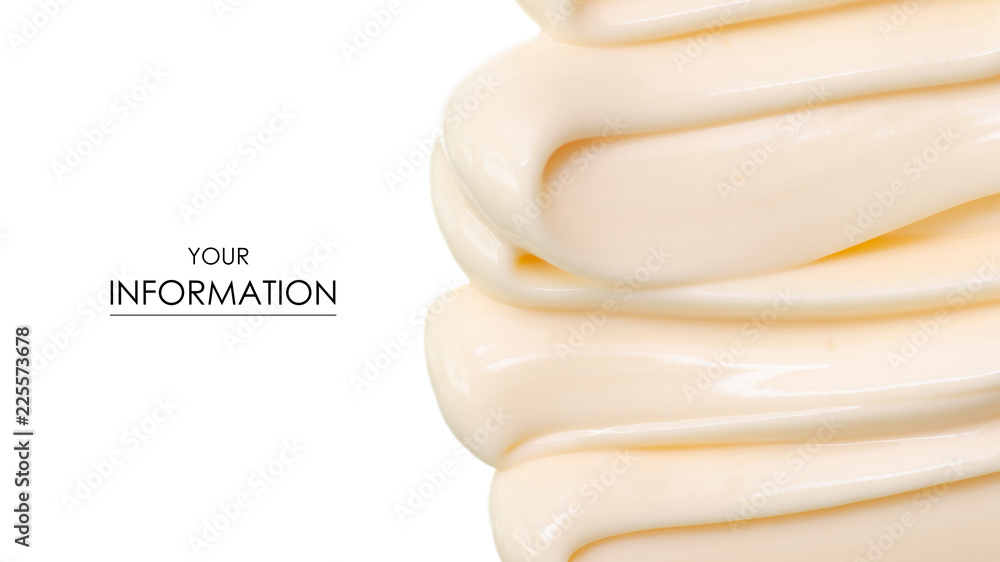 Mayonnaise macro cream pattern on white background isolation Stock Photo Adobe Stock