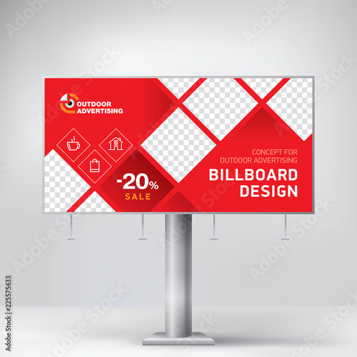 Billboard, creative design for outdoor advertising, banner for posting photos and text, modern graphic background, business concept for promotion