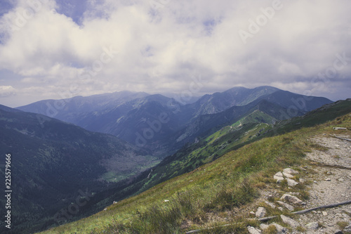 Summer Tatra Mountain, Poland, view from Kasprowy Wierch to Poland