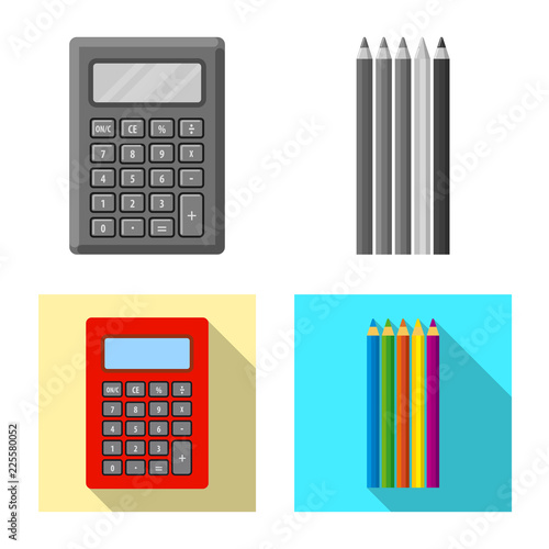 Vector illustration of office and supply sign. Collection of office and school stock vector illustration.