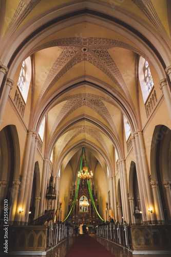 Bride and groom at the church during a wedding ceremony