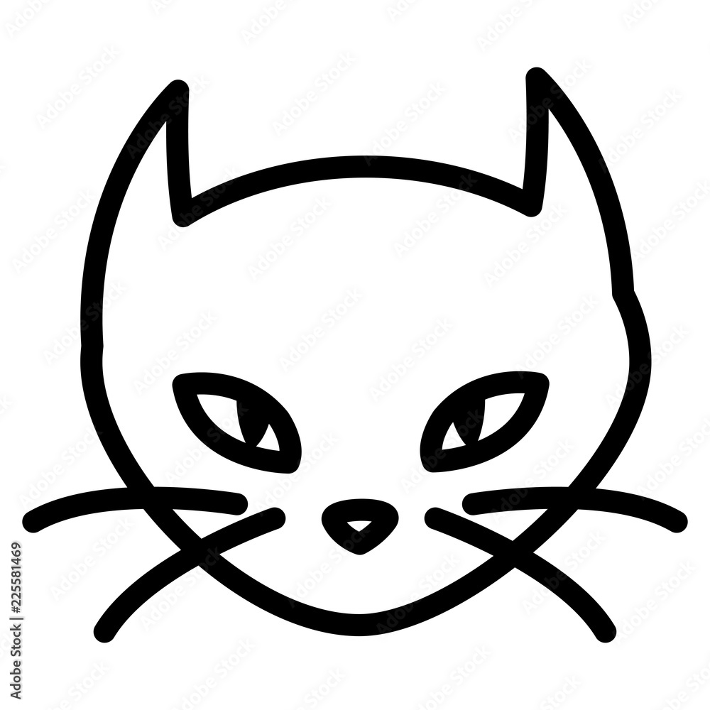 halloween black cat head character