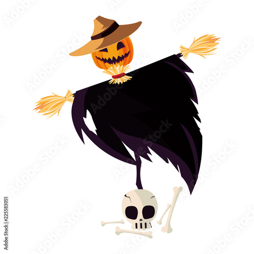 halloween scarecrow character icon