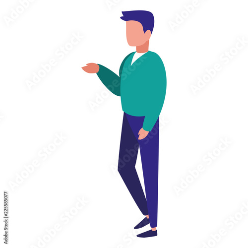 young man modeling character