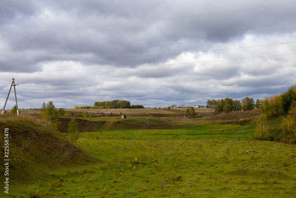 autumn rural landscape from a moving car autumn rural landscape from a moving car