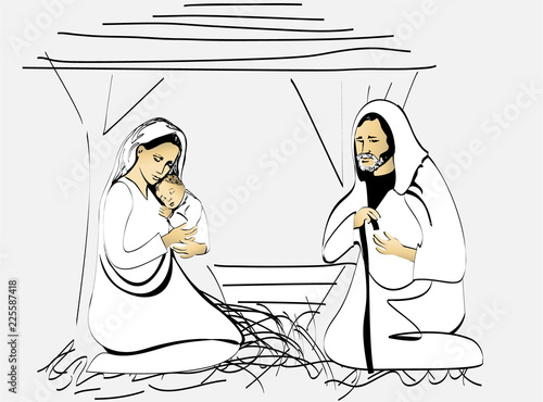 Nativity scene with Holy Family