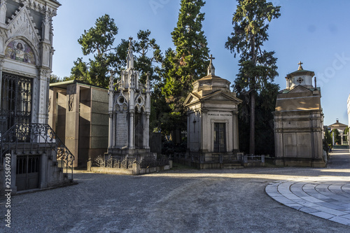 Old monumental cemetery in Milan